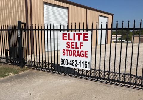 Gated 24-hour access self-storage with tall roll-up doors in Van Alstyne, Texas. Elite Storage #2